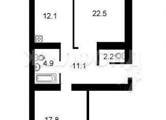 Продается двухкомнатная квартира, 68.9 м2, Новосибирск, Кировский район, улица Герцена, 1/1