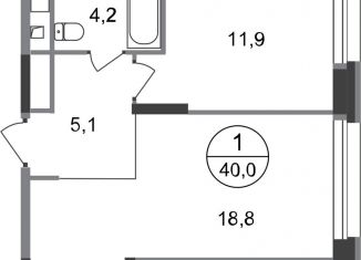 Продаю 1-ком. квартиру, 40 м2, Москва