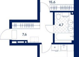 1-комнатная квартира на продажу, 53.9 м2, Тюмень