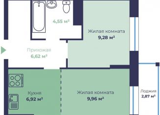 Продам 2-ком. квартиру, 38.8 м2, Ярославль