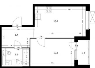 Продается 1-ком. квартира, 41.6 м2, Благовещенск