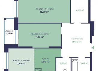 Продажа трехкомнатной квартиры, 62.5 м2, Ярославль, Фрунзенский район