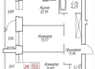 2-ком. квартира на продажу, 57.6 м2, Череповец, Устюженская улица, 14