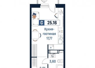 Квартира на продажу студия, 25.2 м2, Ярославль, Дзержинский район, Романовская улица, 6к2