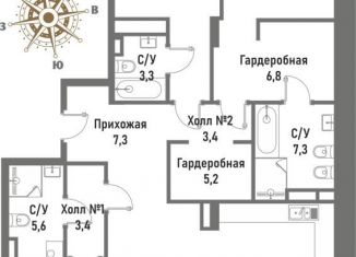 Продажа 4-ком. квартиры, 152.5 м2, Москва, улица Матросская Тишина, 12, ВАО