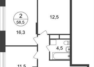 Продается 2-комнатная квартира, 58.5 м2, Москва, 11-я фаза, к3