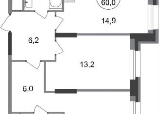 2-ком. квартира на продажу, 60 м2, Москва