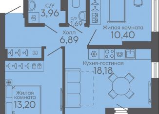 Продаю двухкомнатную квартиру, 55.8 м2, Екатеринбург, жилой комплекс Новокольцовский, 5, метро Ботаническая