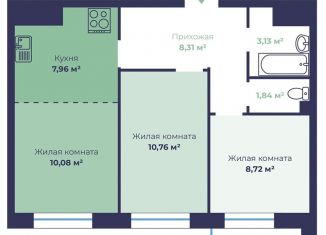 Продаю 3-ком. квартиру, 52.1 м2, Ярославль, Фрунзенский район