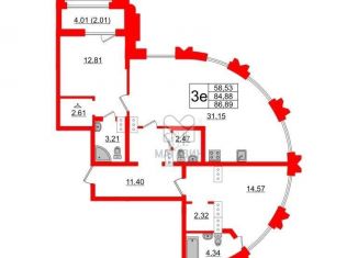 Продам 3-ком. квартиру, 86.9 м2, Санкт-Петербург, Алтайская улица, 39