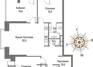 Продаю четырехкомнатную квартиру, 101.4 м2, Москва, улица Матросская Тишина, 12, район Сокольники