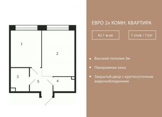 Продажа однокомнатной квартиры, 41.2 м2, Москва, ЖК Шагал, улица Петра Кончаловского, 7к1