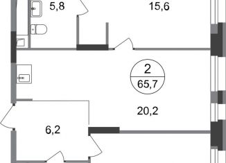 Продается двухкомнатная квартира, 65.7 м2, Московский, ЖК Первый Московский