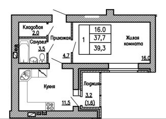 Продам 1-ком. квартиру, 39.3 м2, Воронеж