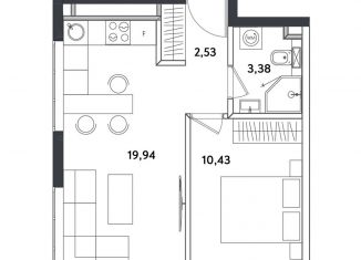 Продается 1-ком. квартира, 37 м2, Москва, Окружной проезд, 10Г, ЖК Измайловский Парк