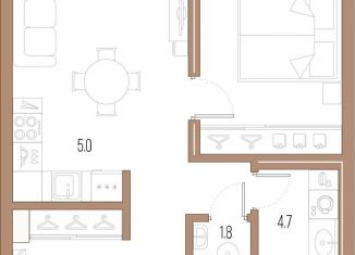 Продажа 1-ком. квартиры, 44.4 м2, Санкт-Петербург, улица Стахановцев, 1