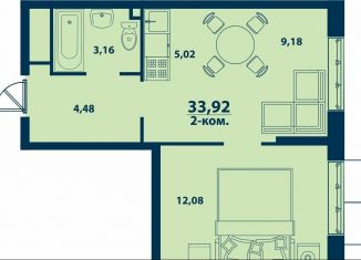 Продается 2-комнатная квартира, 33.9 м2, Уфа, Ленинский район