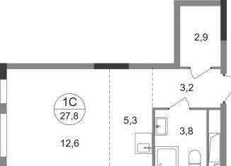 Продажа квартиры студии, 27.8 м2, Москва