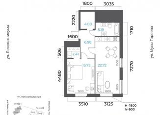 Продаю 2-ком. квартиру, 57 м2, Уфа, Октябрьский район