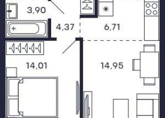 Продаю однокомнатную квартиру, 43.9 м2, Красногорск, ЖК Тетрис