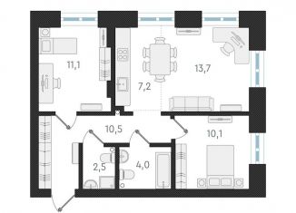 Продам 2-комнатную квартиру, 59.1 м2, Новосибирск, Заельцовский район, Плановая улица, 60А