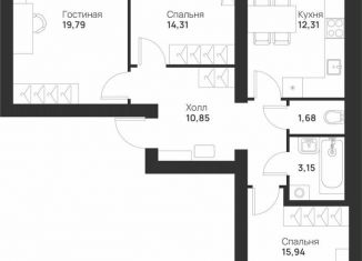 Продажа 3-комнатной квартиры, 80.7 м2, Тула, улица Героя России Зиничева, 8