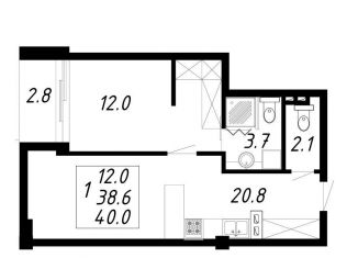 1-ком. квартира на продажу, 40 м2, Черкесск, Октябрьская улица, 7