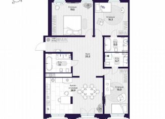 Трехкомнатная квартира на продажу, 119.5 м2, Санкт-Петербург, метро Горный институт