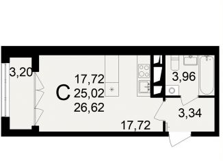 Продаю квартиру студию, 26.6 м2, Тула