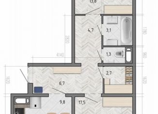 Продается двухкомнатная квартира, 61.8 м2, Воронеж, улица Фёдора Тютчева, 105
