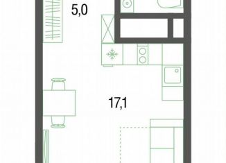 Продажа квартиры студии, 28.1 м2, Котельники, микрорайон Новые Котельники, 22