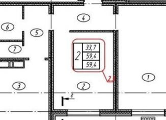 Двухкомнатная квартира на продажу, 59.4 м2, Воронеж, улица Загоровского, 5/1