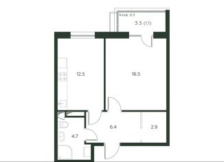 Продается 1-ком. квартира, 44.1 м2, деревня Лобаново, Новая улица