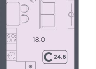 Продаю квартиру студию, 24.6 м2, Тюмень, улица 50 лет Октября, 75к4