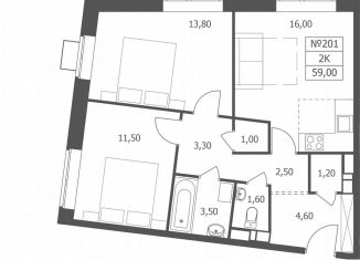 Продаю 2-комнатную квартиру, 59 м2, Ярославль, Большая Октябрьская улица, 85