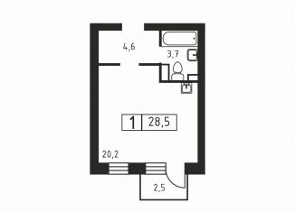 Продается квартира студия, 28.5 м2, деревня Скотное, Вересковая улица, 1к1