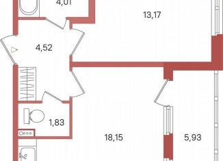 Продам 1-комнатную квартиру, 44.7 м2, Сертолово