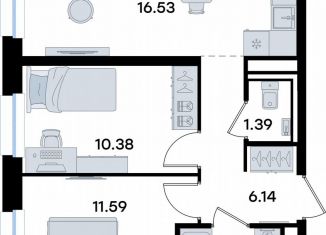Продам 2-ком. квартиру, 50.1 м2, Татарстан