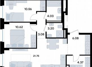 Продажа 2-ком. квартиры, 63.7 м2, Татарстан