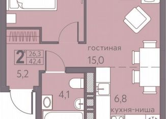 2-ком. квартира на продажу, 42.4 м2, Пермь