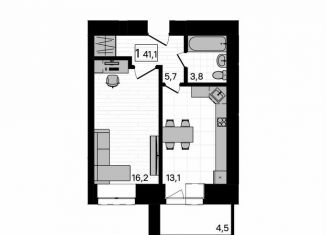 Продается 1-ком. квартира, 41.6 м2, село Чигири, Европейская улица, 13