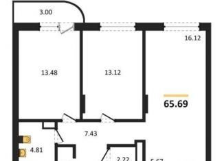 Продаю 2-комнатную квартиру, 65.7 м2, Воронеж