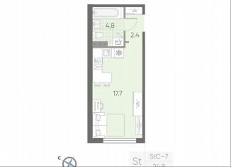 Продам квартиру студию, 24.9 м2, посёлок Шушары