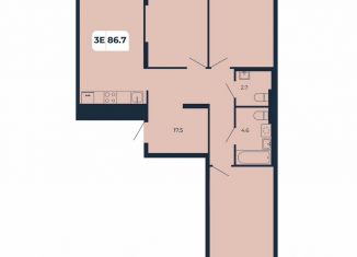 3-ком. квартира на продажу, 86.7 м2, поселок Верхнетемерницкий, Орбитальная улица, 16К