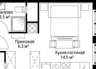Продам квартиру студию, 24.3 м2, деревня Сапроново, микрорайон Купелинка, 7, ЖК Эко Видное 2.0