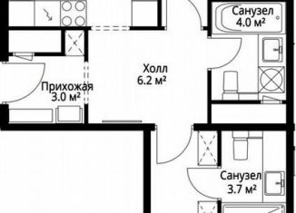 Продаю 2-ком. квартиру, 62.4 м2, деревня Сапроново, микрорайон Купелинка, 7, ЖК Эко Видное 2.0