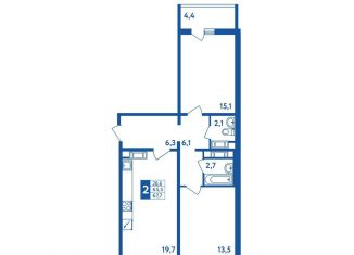 Продаю 2-комнатную квартиру, 67.7 м2, Республика Башкортостан