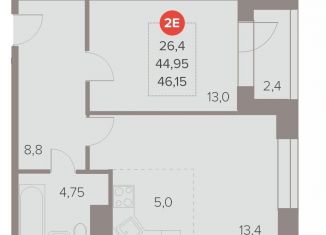 1-ком. квартира на продажу, 46.2 м2, Люберцы, Октябрьский проспект, 28А