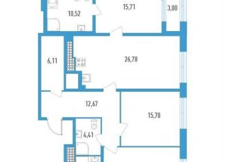 Продажа 3-комнатной квартиры, 118.3 м2, Санкт-Петербург, улица Типанова, 22, улица Типанова