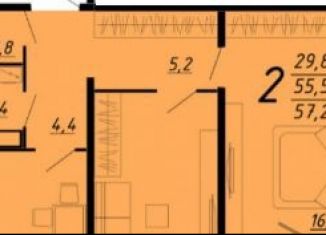 Продам 2-комнатную квартиру, 57.2 м2, Воронеж, Ленинградская улица, 17